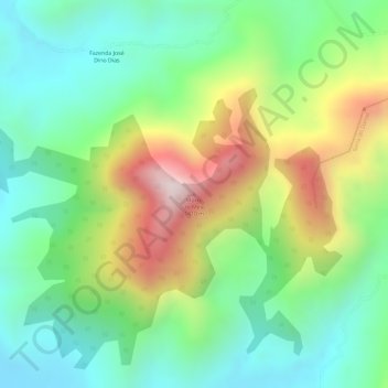 Morro do Meio topographic map, elevation, terrain