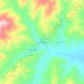 Değirmendere topographic map, elevation, terrain