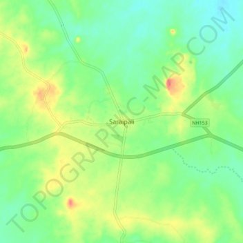 Saraipali topographic map, elevation, terrain