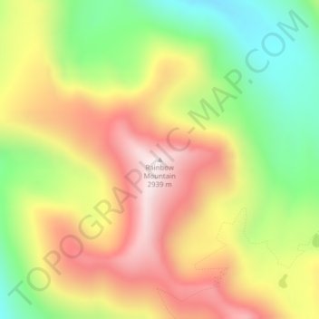 Rainbow Mountain topographic map, elevation, terrain