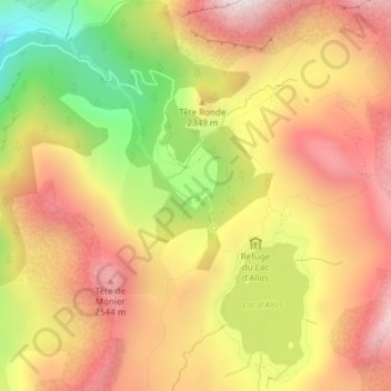 La Serpentine topographic map, elevation, terrain