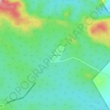 Bandipura topographic map, elevation, terrain