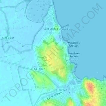 CIUTAT ROMANA topographic map, elevation, terrain