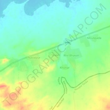 Shale topographic map, elevation, terrain