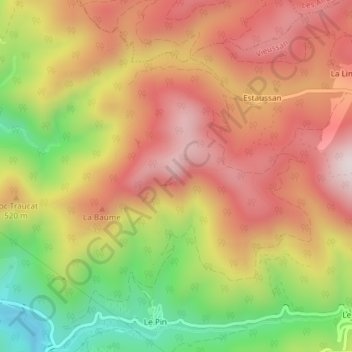 Tour du Pin topographic map, elevation, terrain
