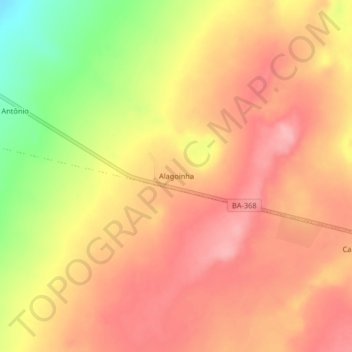 Alagoinha topographic map, elevation, terrain