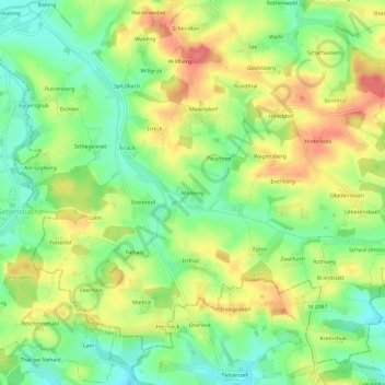 Moosing topographic map, elevation, terrain