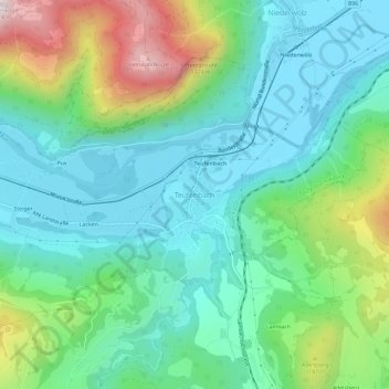 Teufenbach topographic map, elevation, terrain