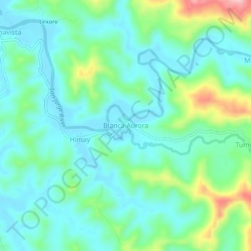 Blanca Aurora topographic map, elevation, terrain