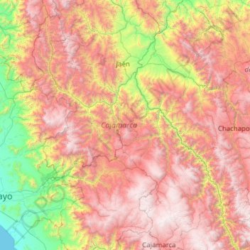 Provincia de Cutervo topographic map, elevation, terrain