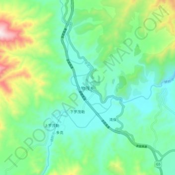 Wumao topographic map, elevation, terrain