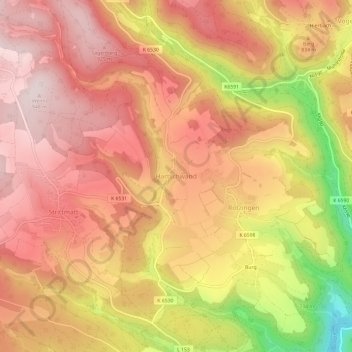 Hartschwand topographic map, elevation, terrain
