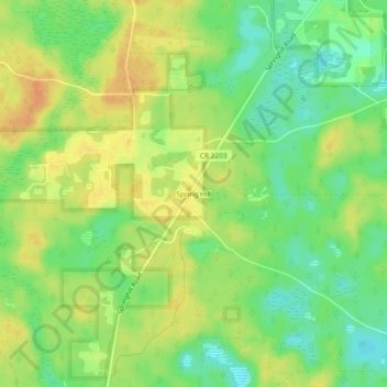 Spring Hill topographic map, elevation, terrain