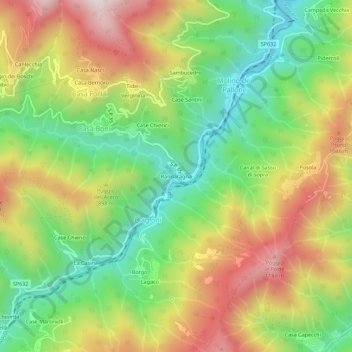 Randaragna topographic map, elevation, terrain