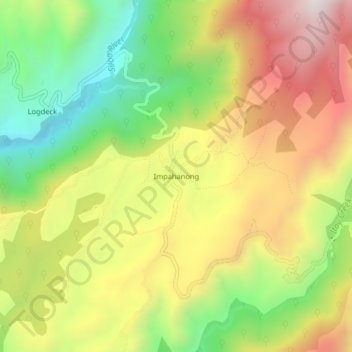 Impahanong topographic map, elevation, terrain