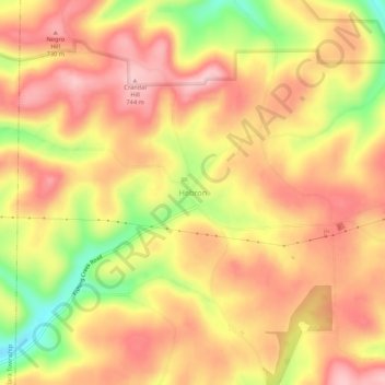 Hebron topographic map, elevation, terrain