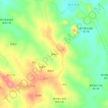 茅地村 topographic map, elevation, terrain