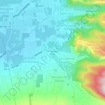 San Gaspar Vivar topographic map, elevation, terrain
