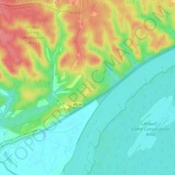 Hamburg topographic map, elevation, terrain