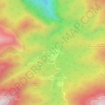 Ganeshapuram topographic map, elevation, terrain