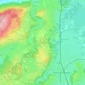 Burgersdorf topographic map, elevation, terrain