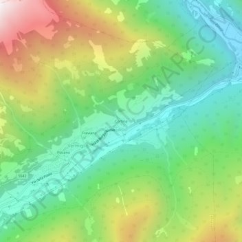 Cortina topographic map, elevation, terrain