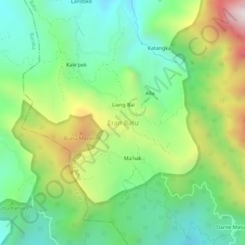 Eran Batu topographic map, elevation, terrain
