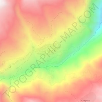 Ichoca topographic map, elevation, terrain