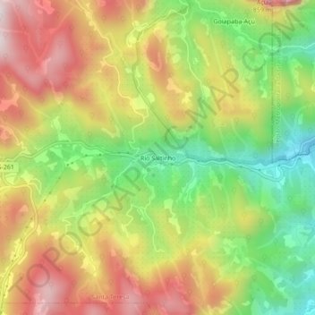 Rio Saltinho topographic map, elevation, terrain
