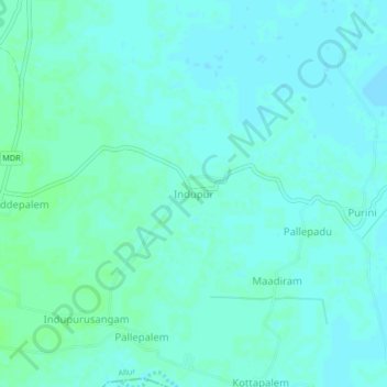 Indupur topographic map, elevation, terrain