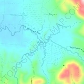 Malabuan topographic map, elevation, terrain