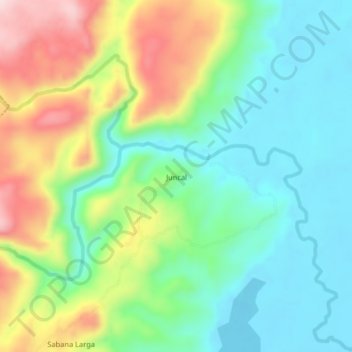 Juncal topographic map, elevation, terrain