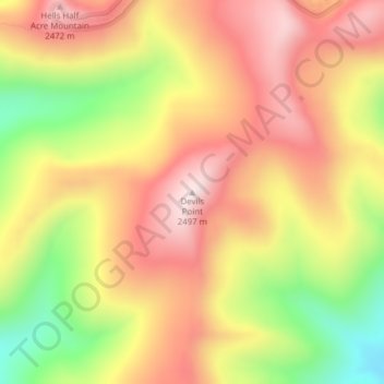 Devils Point topographic map, elevation, terrain
