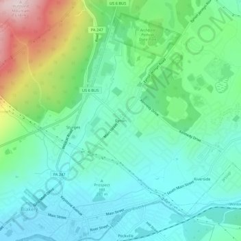 Eynon topographic map, elevation, terrain