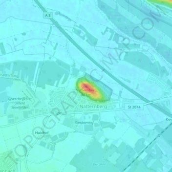Natternberg topographic map, elevation, terrain