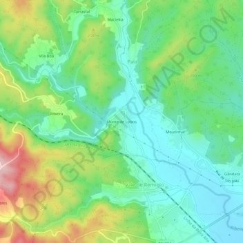 Monte de Lobos topographic map, elevation, terrain