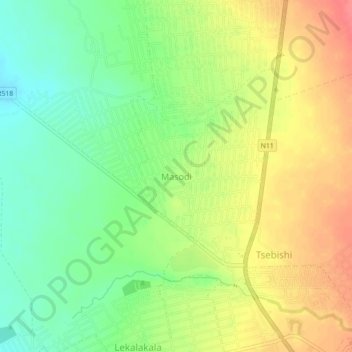 Masodi topographic map, elevation, terrain