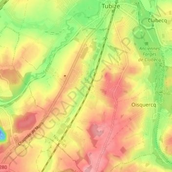Stéhou topographic map, elevation, terrain