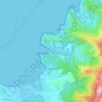 Bagnaia topographic map, elevation, terrain