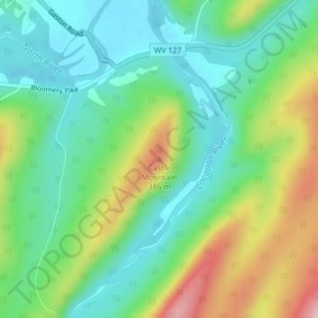 Castle Mountain topographic map, elevation, terrain