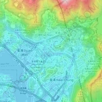 關門口村 topographic map, elevation, terrain