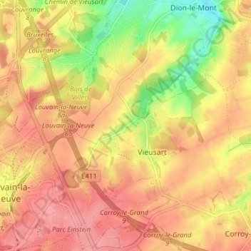 Mèves topographic map, elevation, terrain