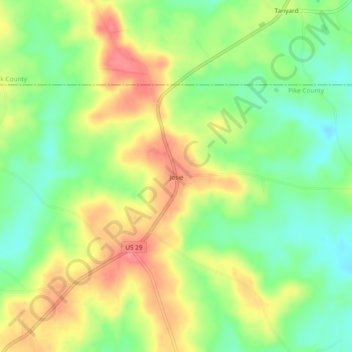 Josie topographic map, elevation, terrain