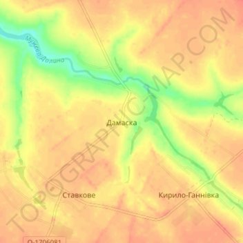 Дамаска topographic map, elevation, terrain