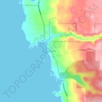 Little River topographic map, elevation, terrain