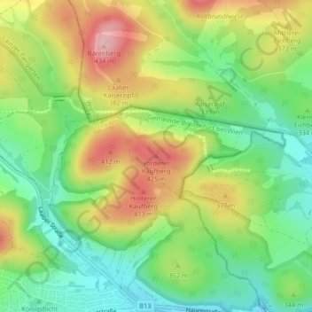 Vorderer Kaufberg topographic map, elevation, terrain