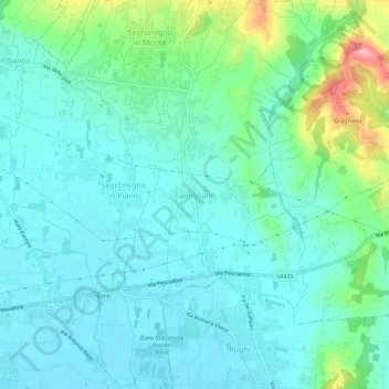 Camigliano Santa Gemma topographic map, elevation, terrain