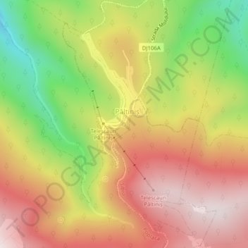 Paltinis topographic map, elevation, terrain