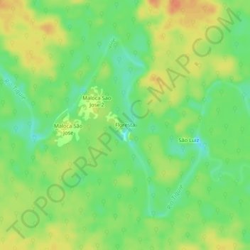 Floresta topographic map, elevation, terrain
