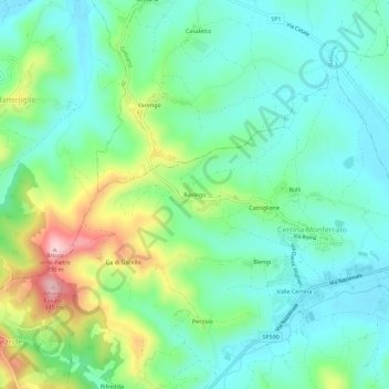 Rosingo topographic map, elevation, terrain
